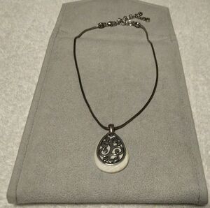 Brighton Silver And Mother Of Pearl Pendant Necklace